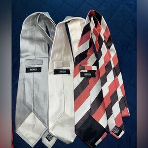 Boss Ties - set of 3. 100% silk, Made in Italy